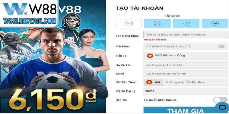 Quy trình đăng ký W88 dành cho người mới Quy trình đăng ký W88 dành cho người mới